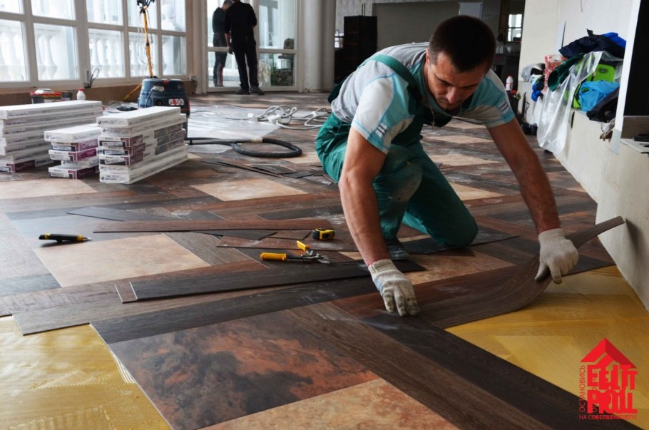 Кварцвиниловая плитка укладка