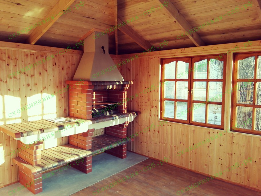 Зона барбекю с навесом