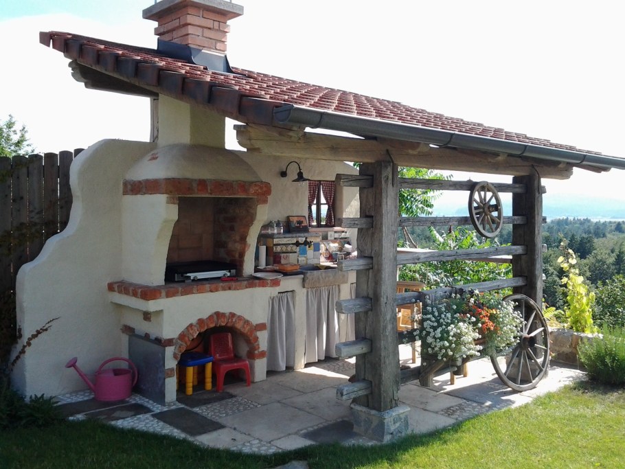 Беседка с камином