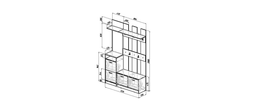 Прихожая Ольга 3 белая