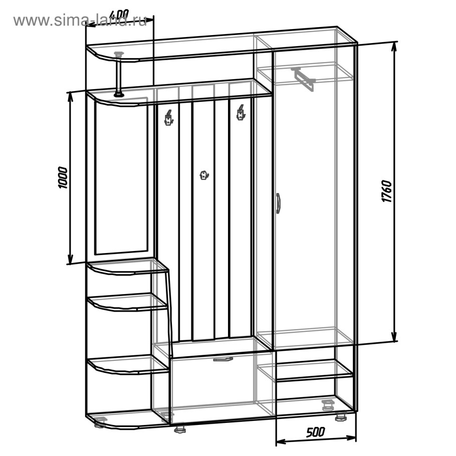 Прихожая Глория 150 схема сборки