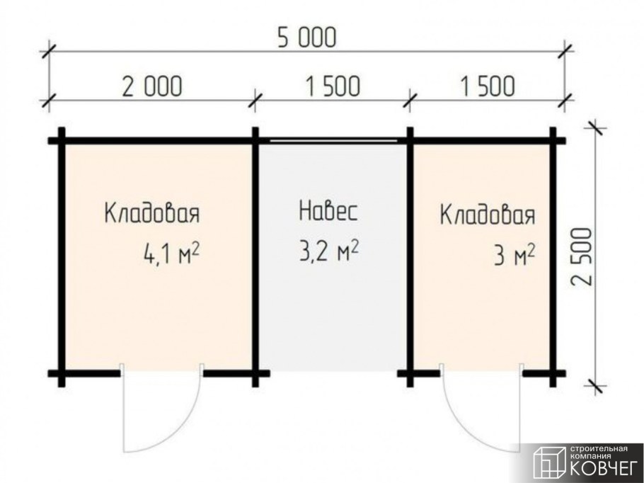 Сарай 2х2 с односкатной крышей