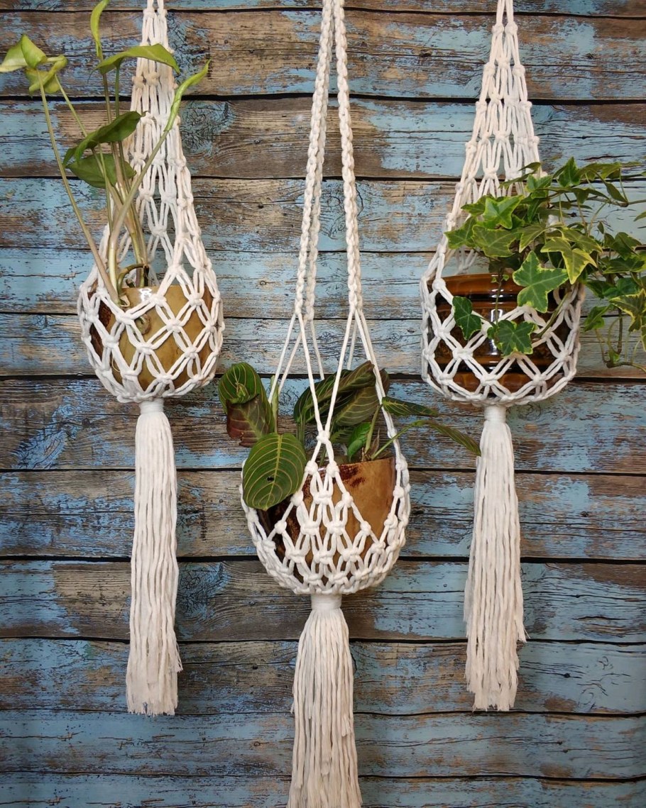Подвесное кашпо макраме