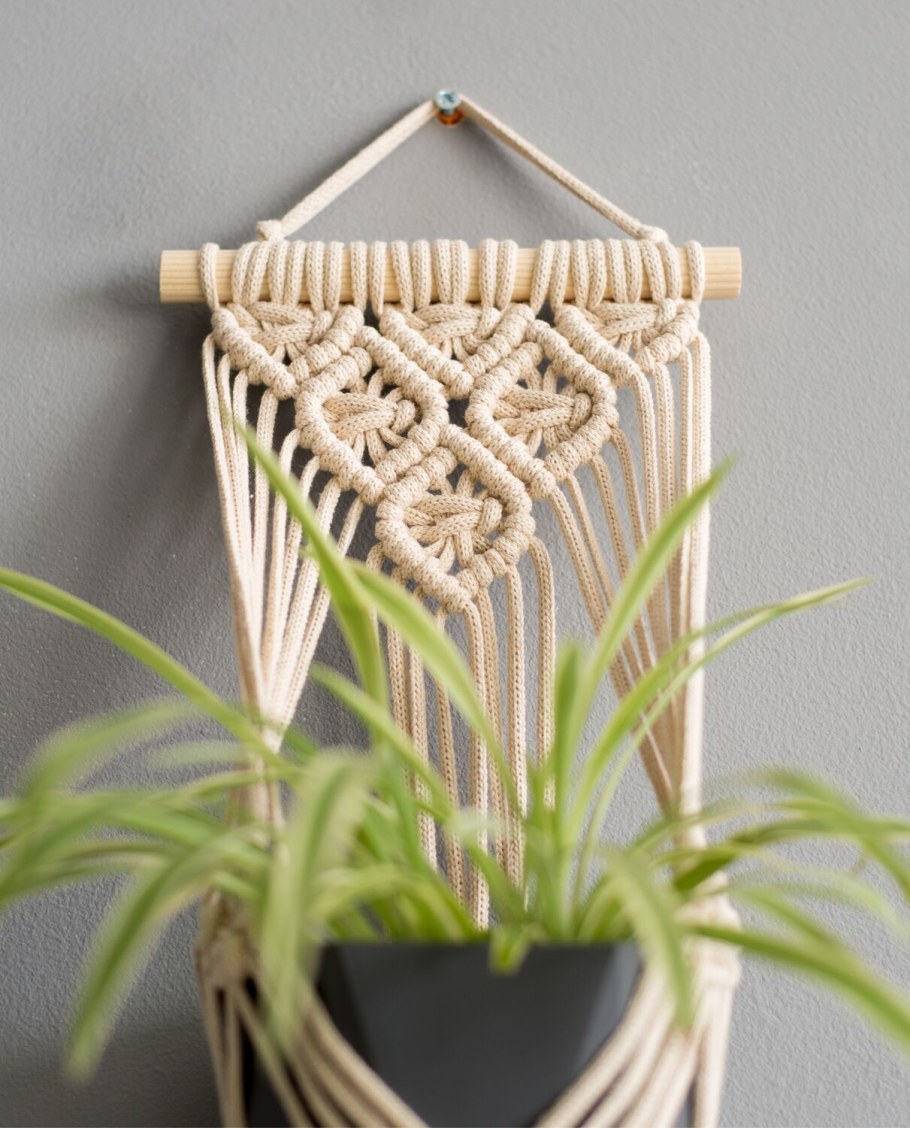 Настенное кашпо макраме