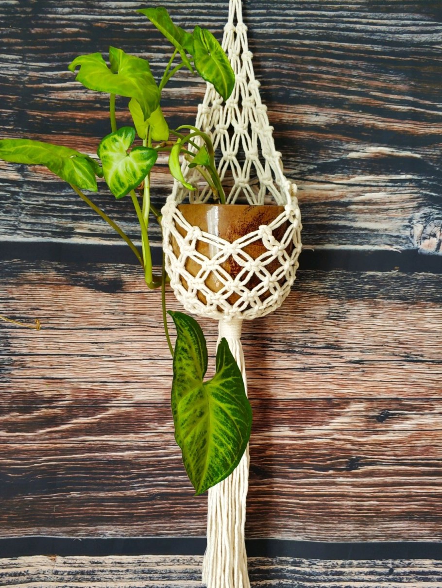 Подвесное кашпо макраме