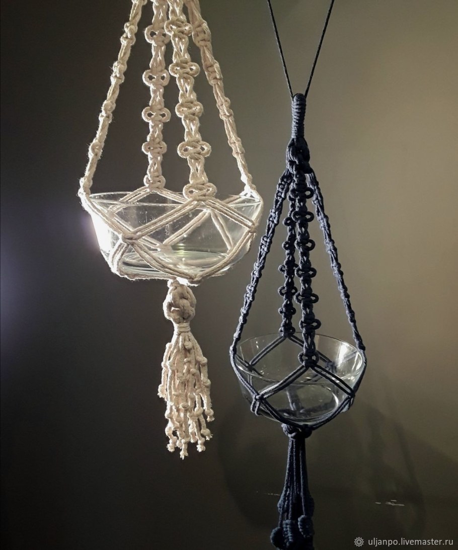 Макраме кашпо для цветов