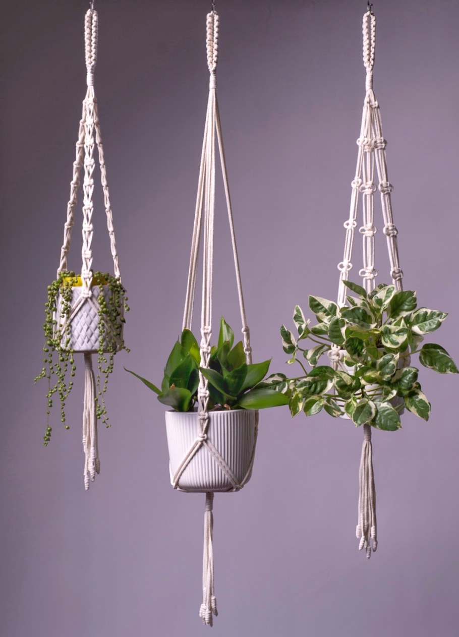 Кашпо для цветов подвесное макраме