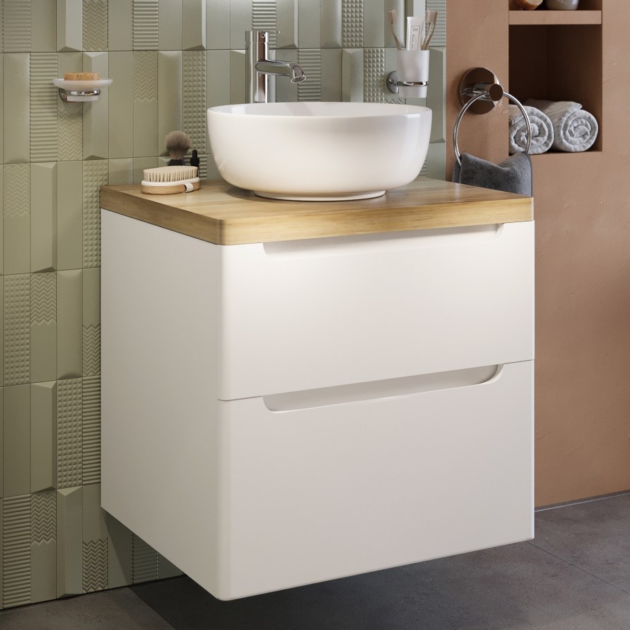 Тумба с раковиной stworki Эстерсунд 60 белая матовая