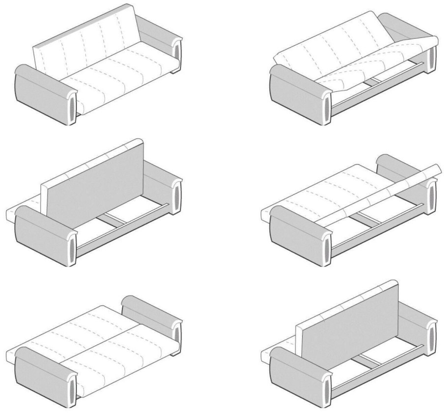 Раскладной диван механизм трансформации тик-так