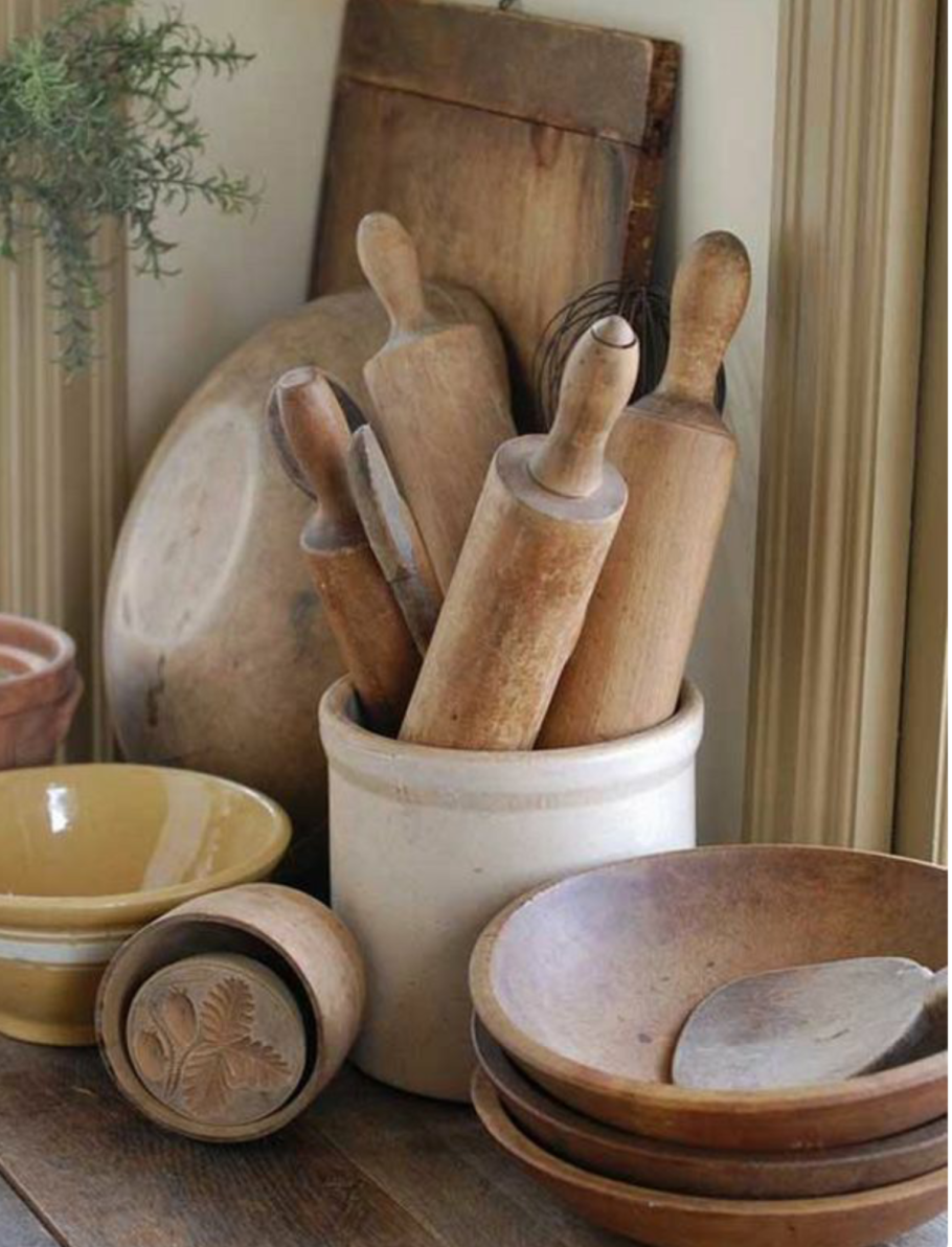 Деревянная посуда в интерьере