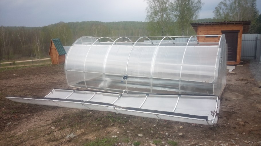 Теплицы Сигма с раздвижной крышей Воля