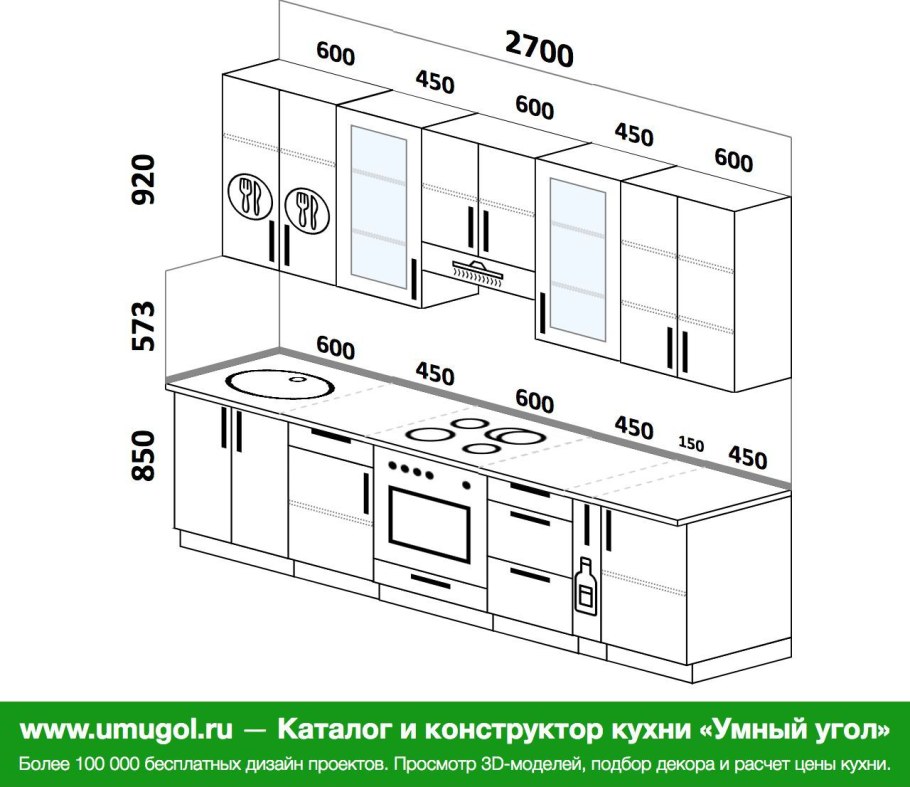 Кухонный мебель угловой чертеж