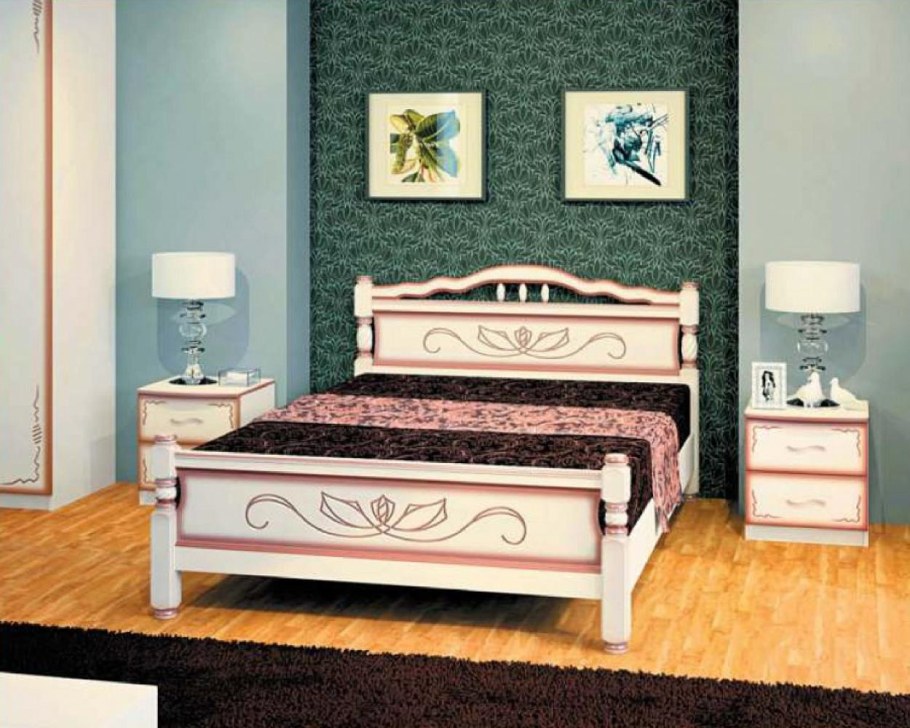 Кровать Вероника 1 дуб белый Браво мебель