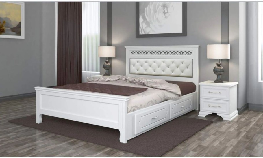 Кровать Елена дуб молочный Браво мебель