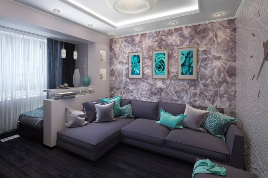 Бирюзовый интерьер