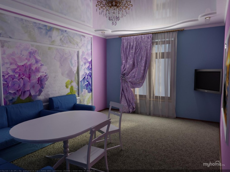 Студия в сиреневых тонах
