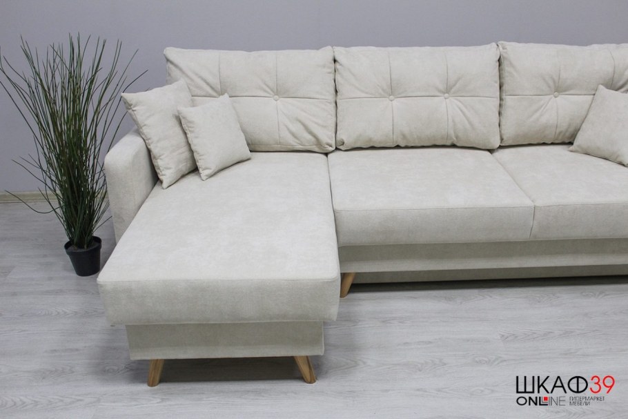 Белые угловые велюровые диваны