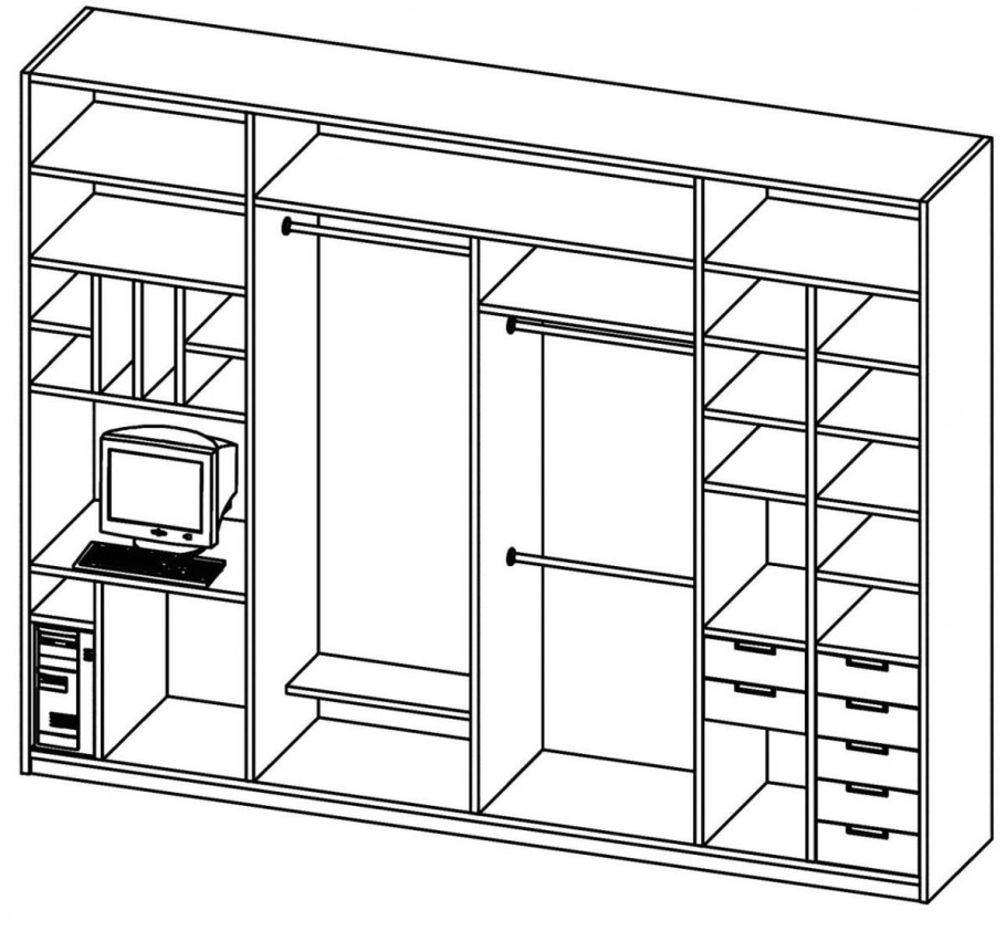 3м2 гардеробная линейная