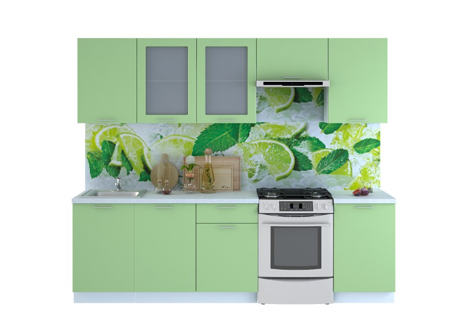 Сурская мебель кухня Валерия салатовый глянец