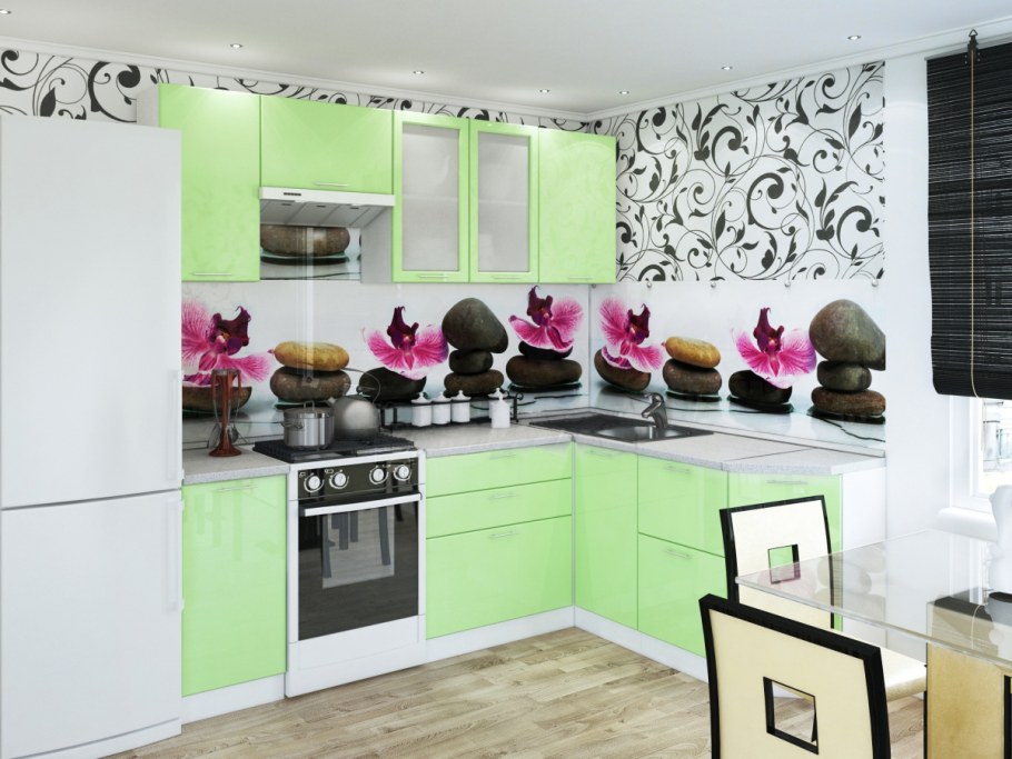 Кухня "Валерия-м страйп" черная