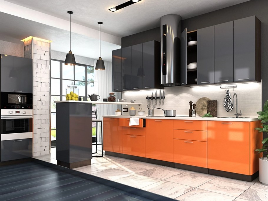 Кухня Валерия бордо Сурская мебель