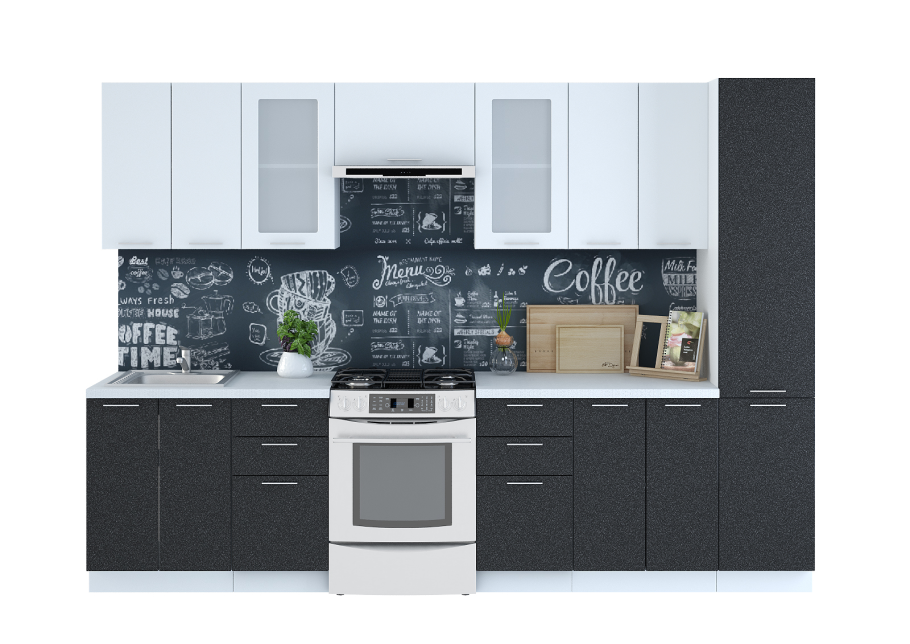 Кухня "Валерия-м страйп" черная