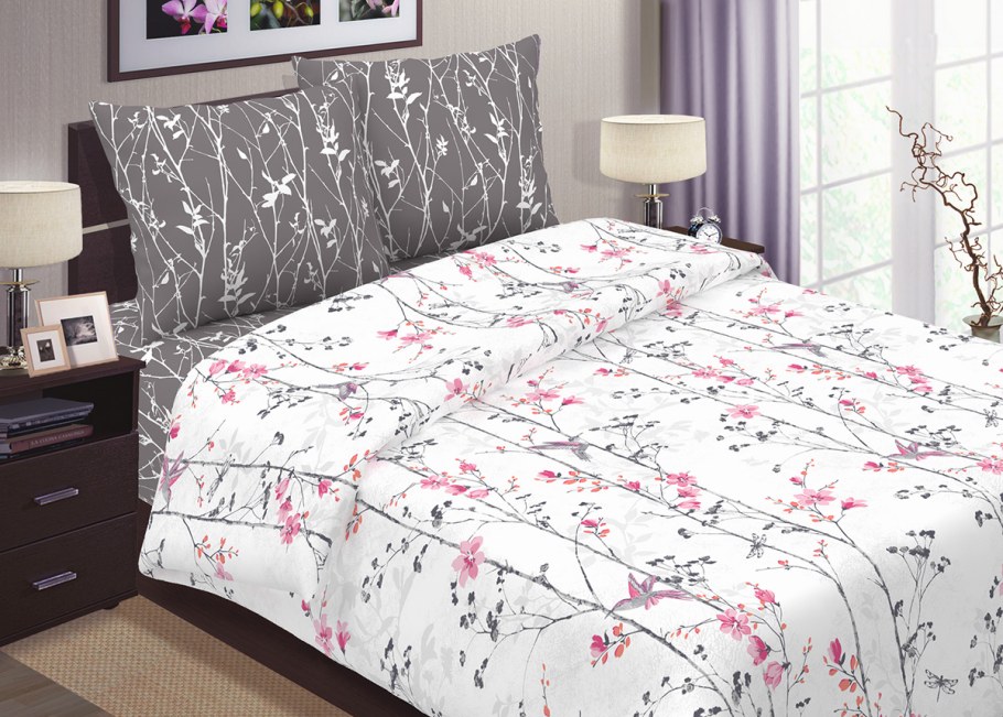 КПБ страйп-сатин белый