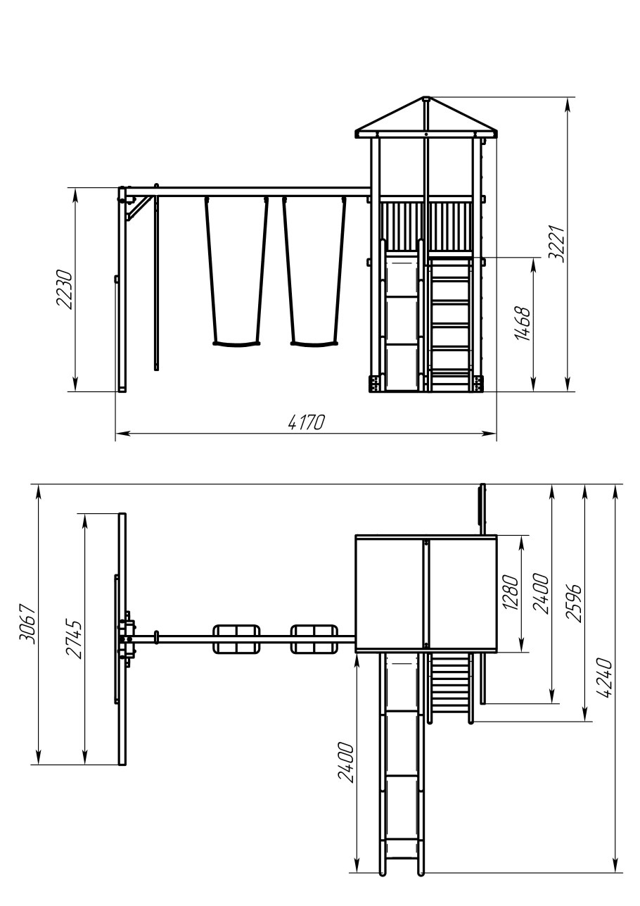 Спортивно-игровой комплекс красная звезда сг1-р912-тент крыша