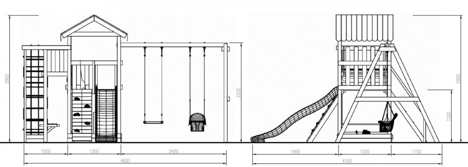Схема бетонирования стоек игрового оборудования