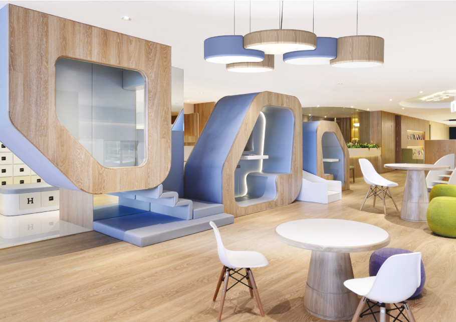 Зона отдыха в школе будущего