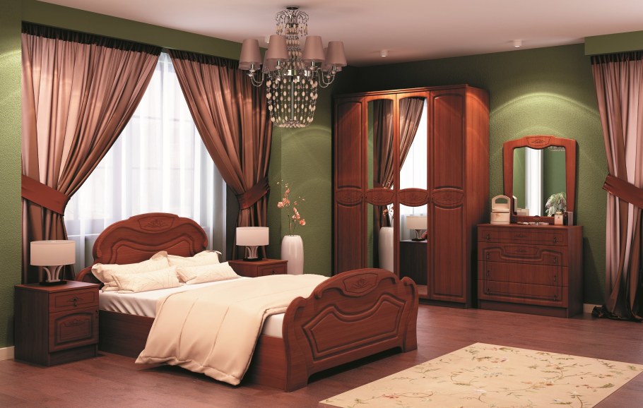 Интерьер с темной мебелью