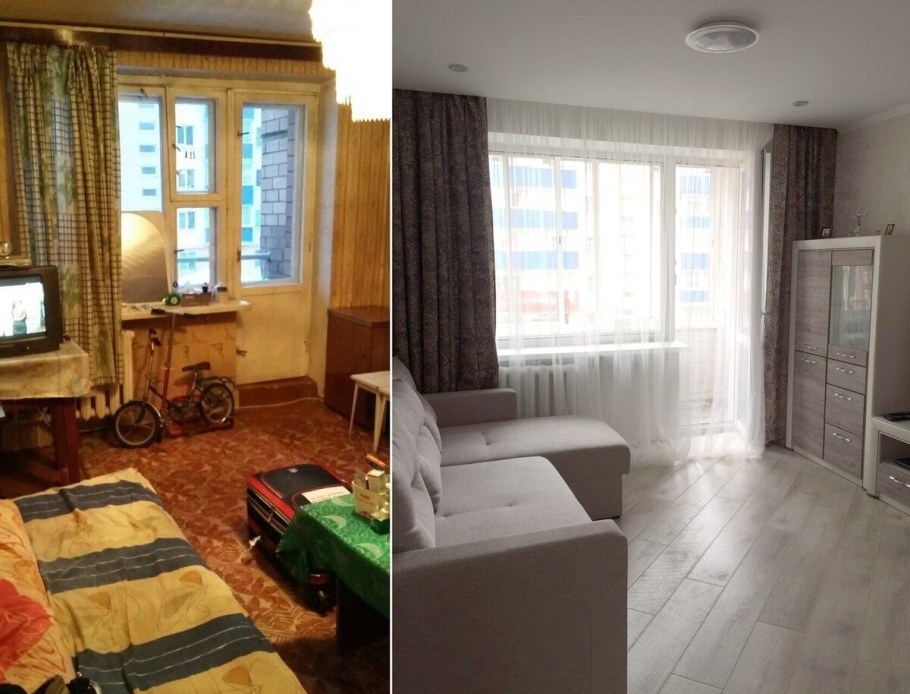 Ремонт в хрущевке до и после