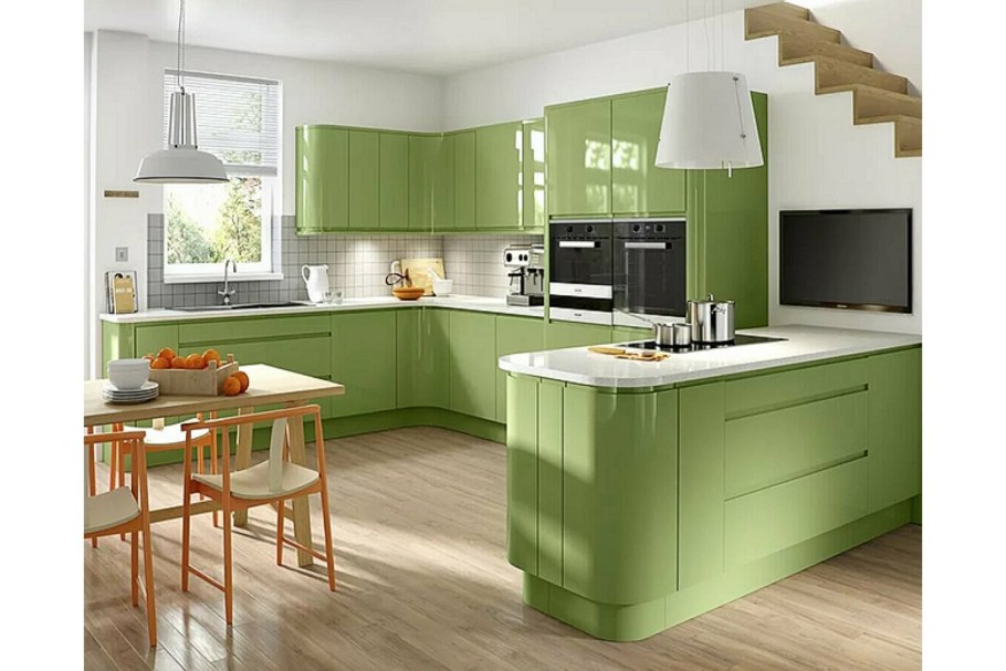 Кухонный гарнитур ваниль олива