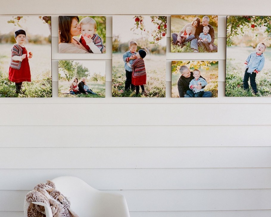 Семейный фотоколлаж на холсте