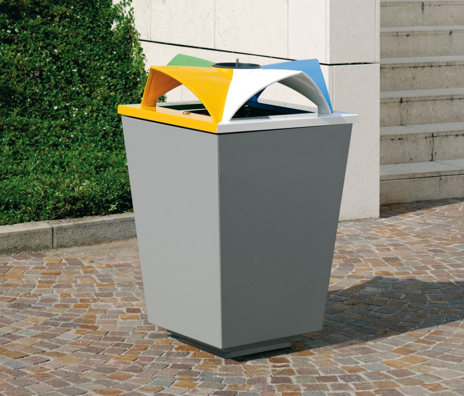 Бак для мусора Хапс 15 л/с плавающей крышкой/серый мрамор