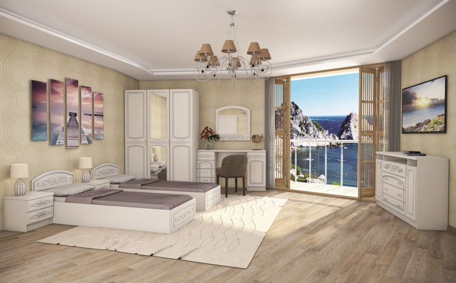 Спальня Венеция жемчуг модульная