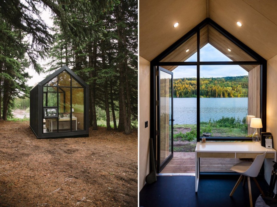 Маленький домик с панорамными окнами