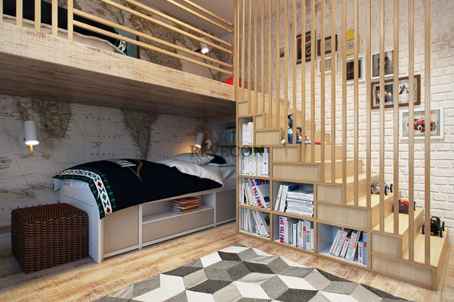 Двухуровневая комната для подростка