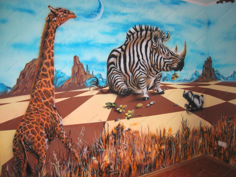 Аэрография на стенах