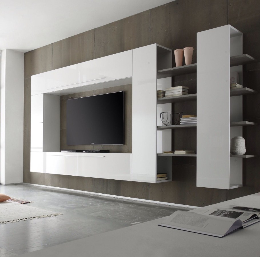 Стенка Денди белый глянец ТРИЯ