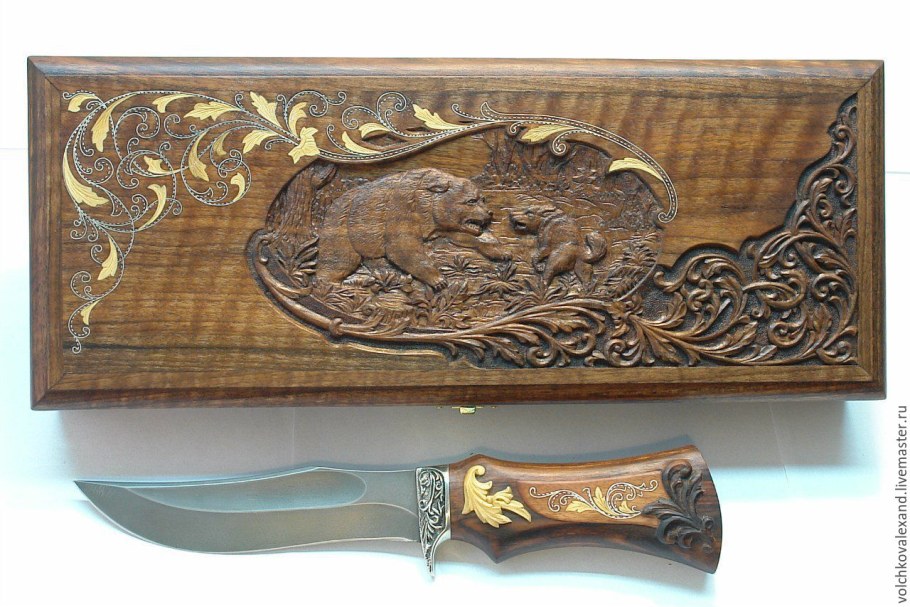 Инкрустация дерева медной проволокой