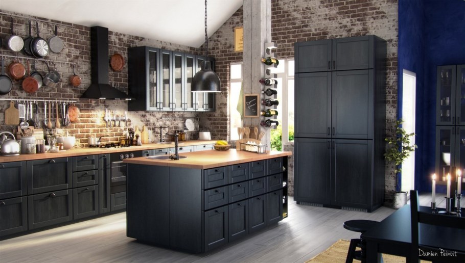 Ikea кухня черная