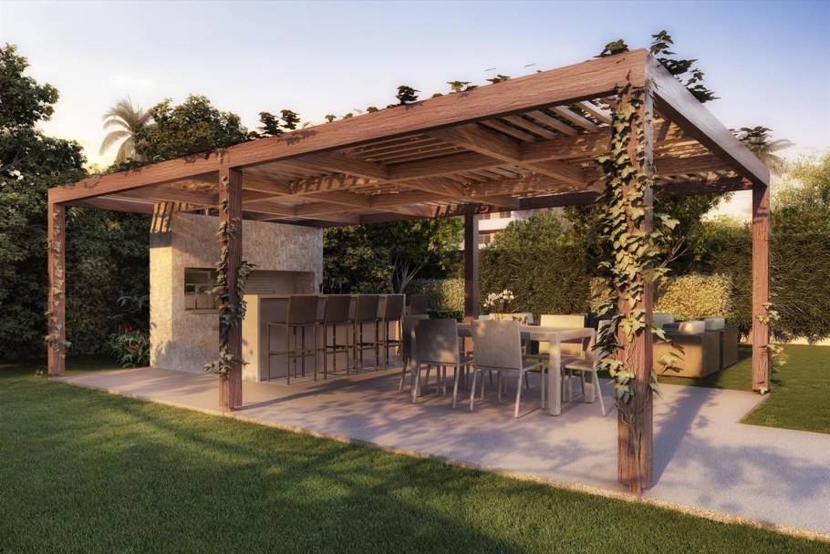 Пергола деревянная хайтек