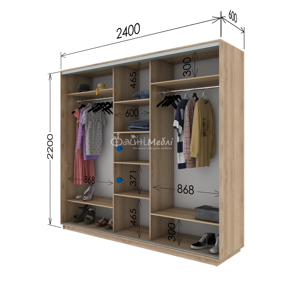 Шкаф купе внутри