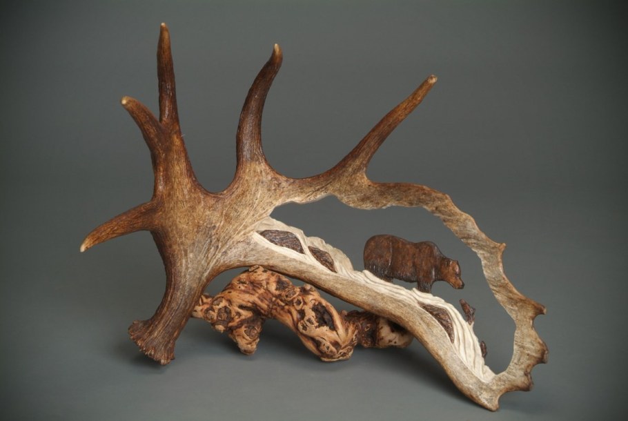 Резьба по Рогу лося