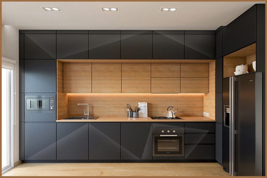 Кухня с антресолями профиль gola