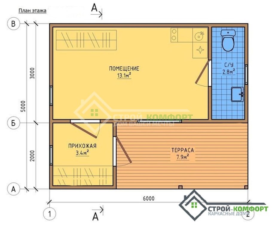 Дом баня планировка 6х6