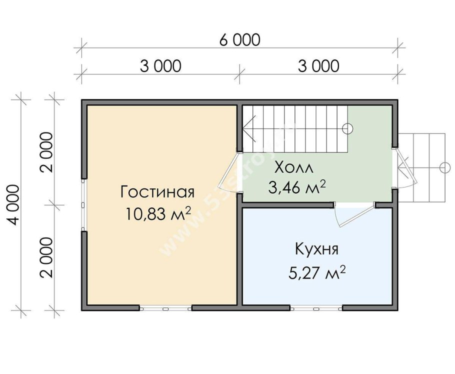 Дачный дом 6х4 с мансардой планировка