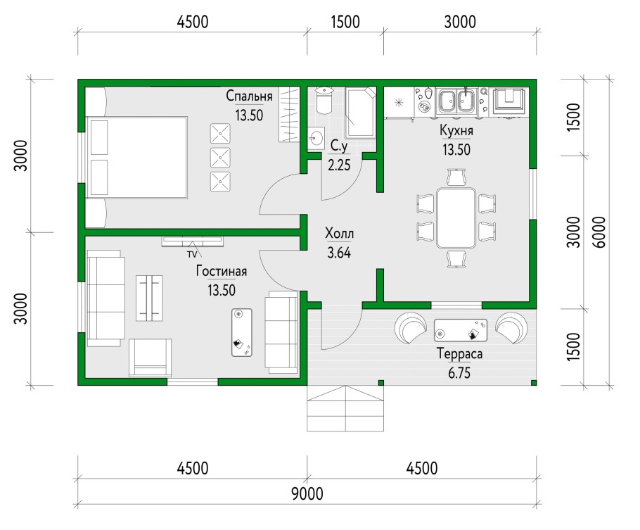 Хозблок 7х4 планировка