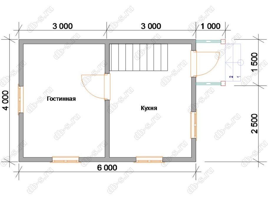 Планировка дачного домика 6х4